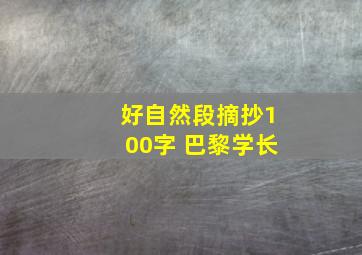 好自然段摘抄100字 巴黎学长